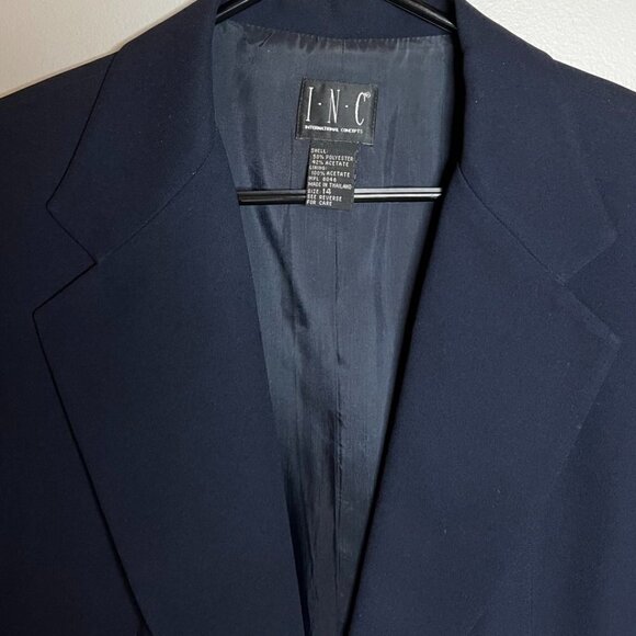 I N C International Concepts Wms Navy Blue Blazer Size 14 - Picture 3 of 5